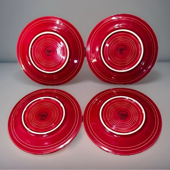 Fiestaware Fiesta Salad Dessert Plate Scarlet Red 71/4” Set of 4 - Picture 2 of 6